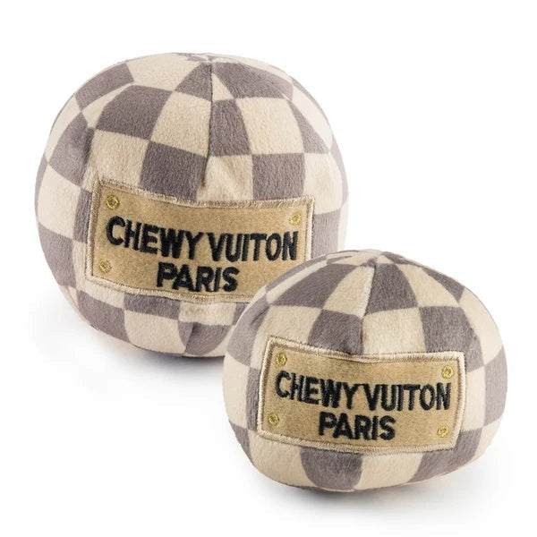 Chewy Vuiton Checker Ball Dog Toy
