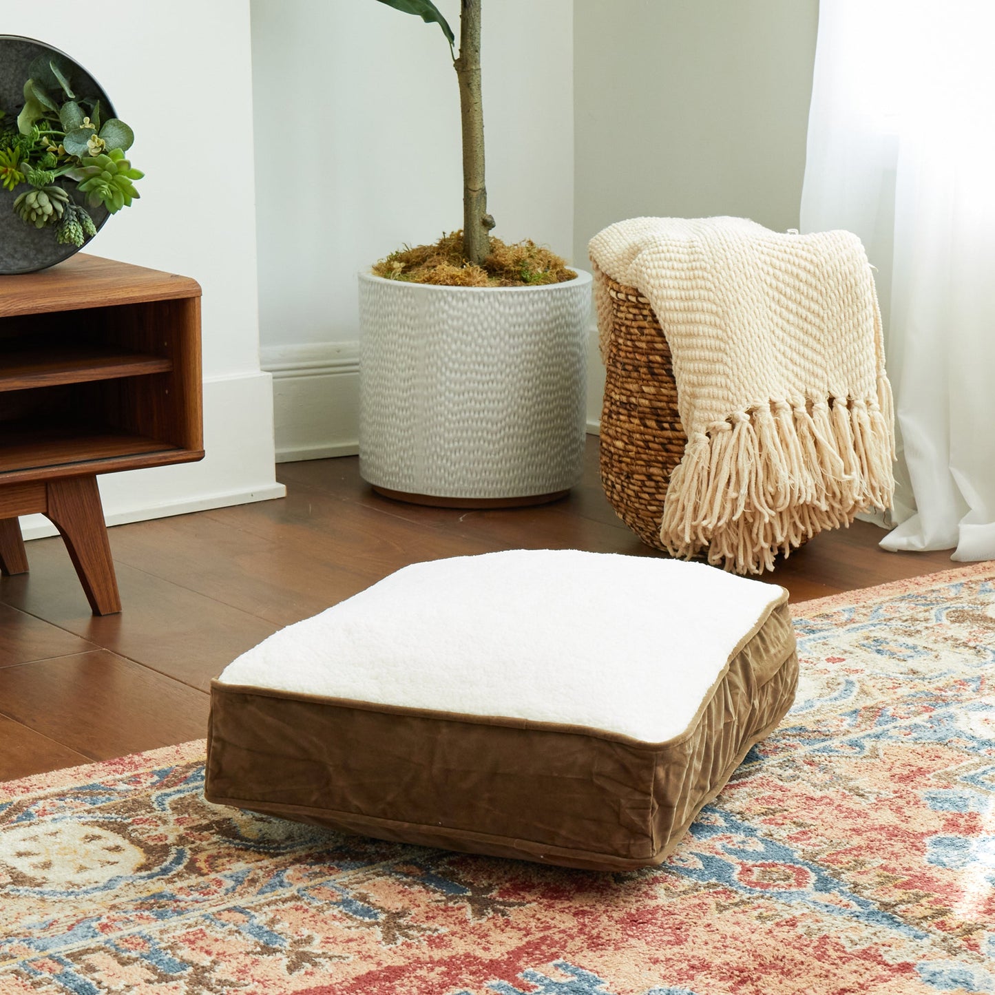 Buster Rectangle Sherpa Top Pillow Dog Bed