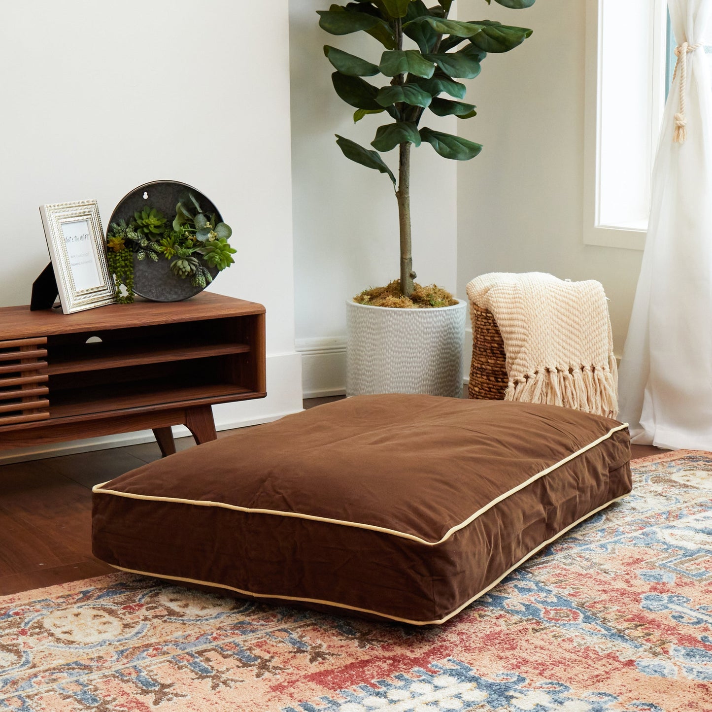 Buster Rectangle Microfiber Pillow Dog Bed