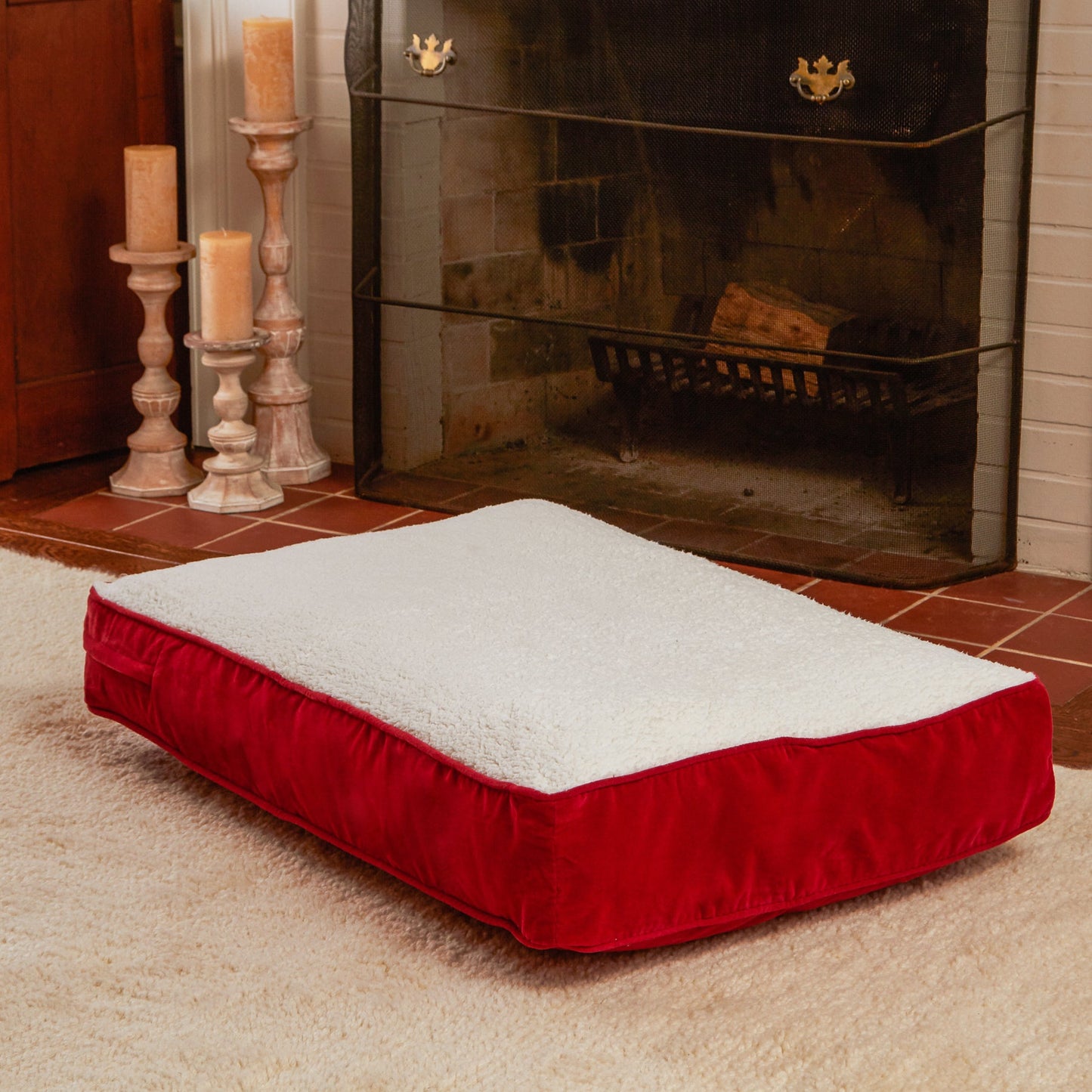 Buster Rectangle Sherpa Top Pillow Dog Bed