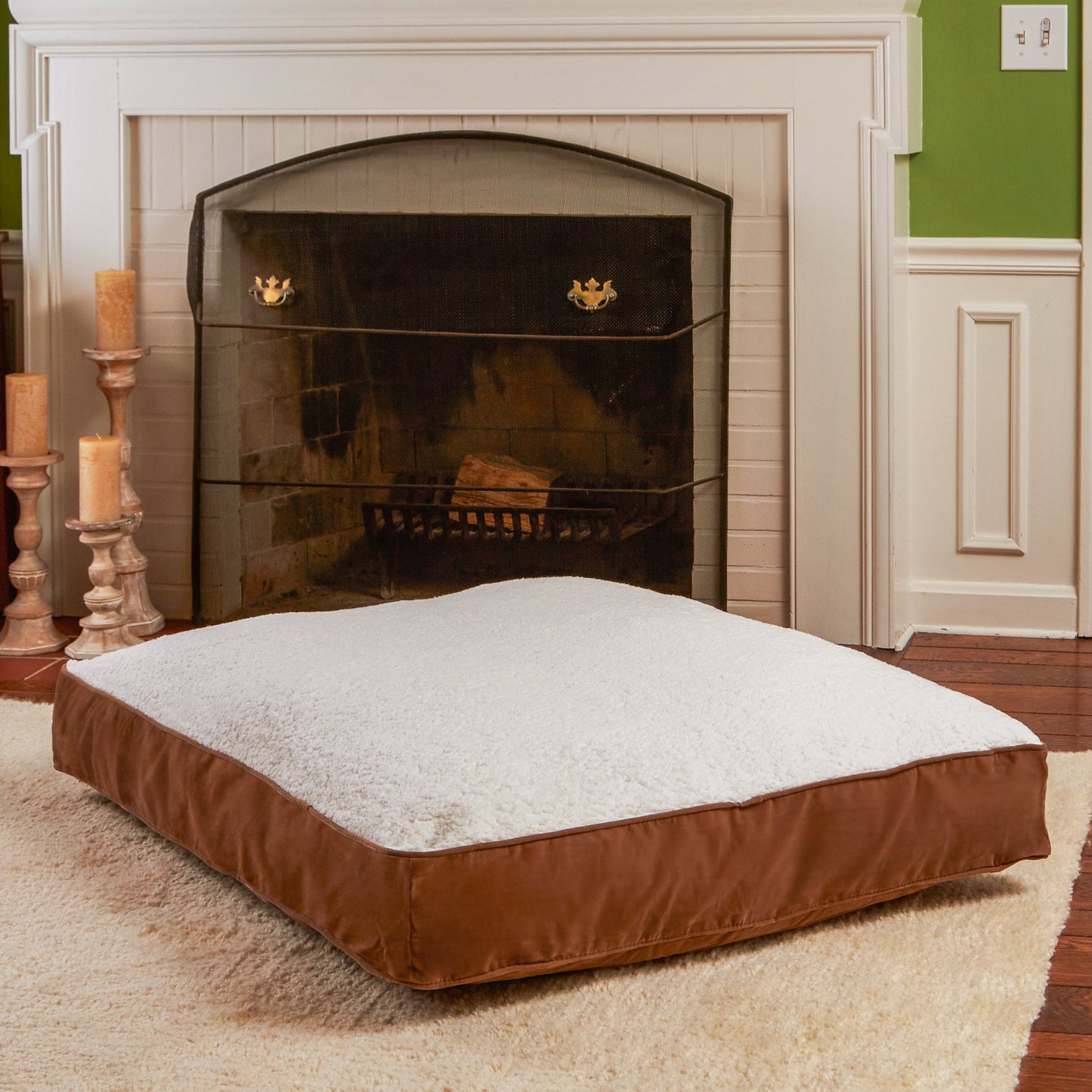 Buster Rectangle Sherpa Top Pillow Dog Bed