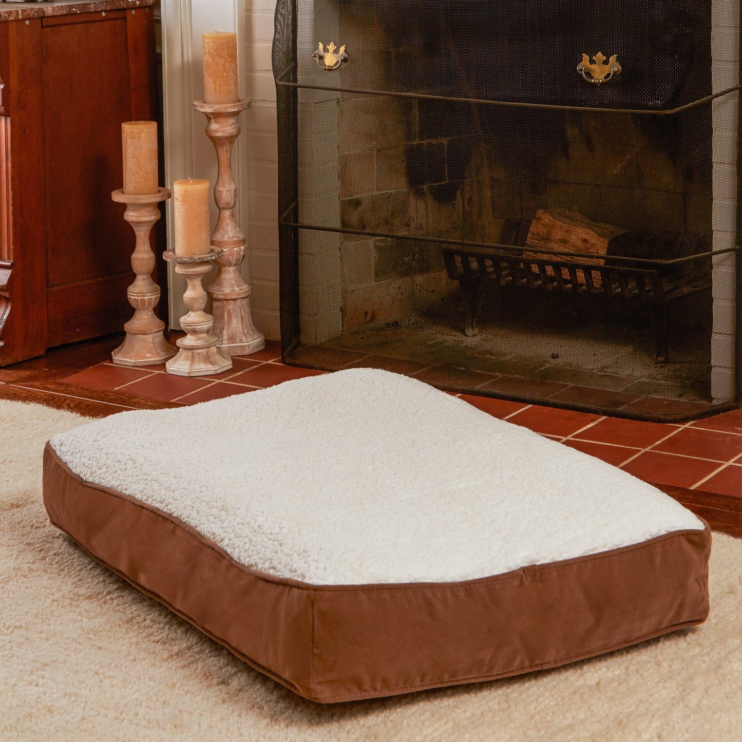Buster Rectangle Sherpa Top Pillow Dog Bed