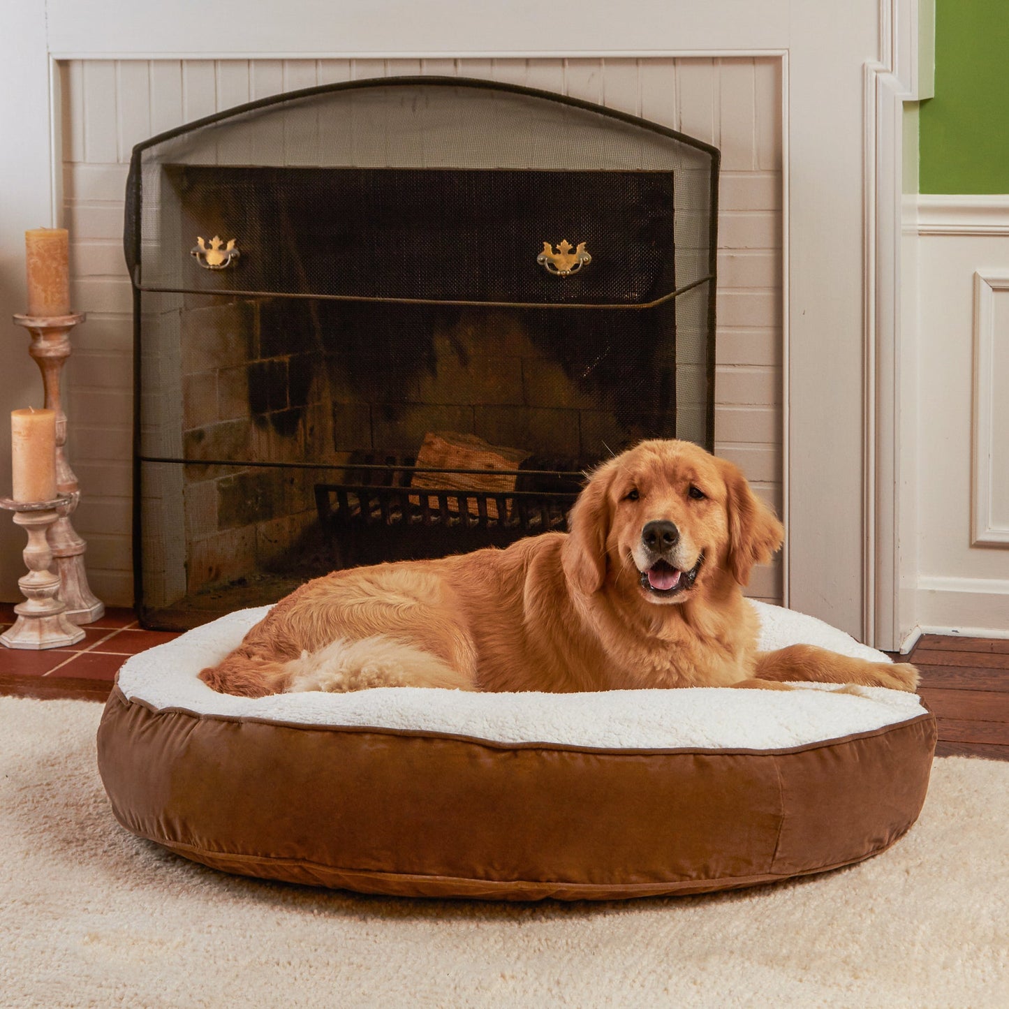 Scout Deluxe Round Sherpa Top Pillow Dog Bed