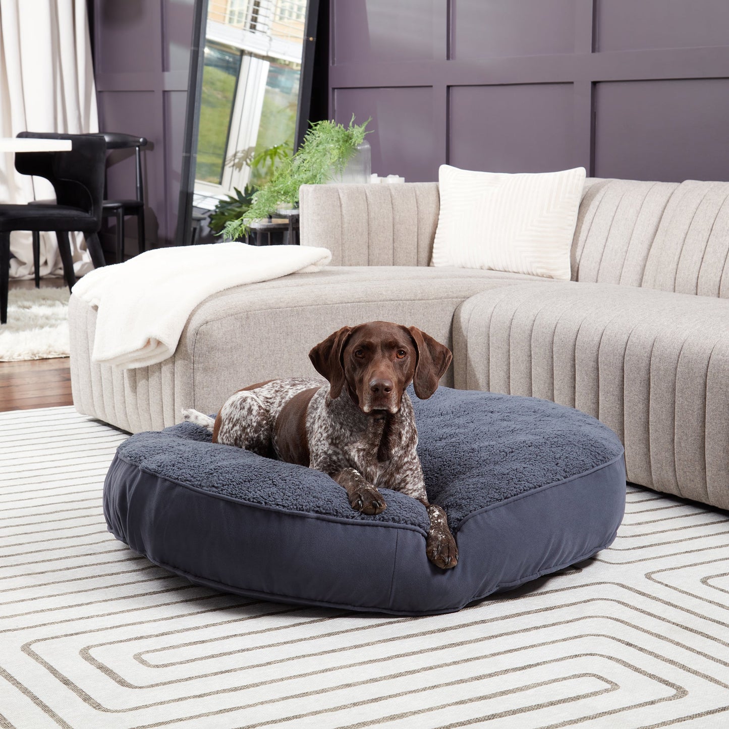 Scout Deluxe Round Sherpa Top Pillow Dog Bed