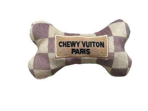 Chewy Vuiton Checker Bone Dog Toy