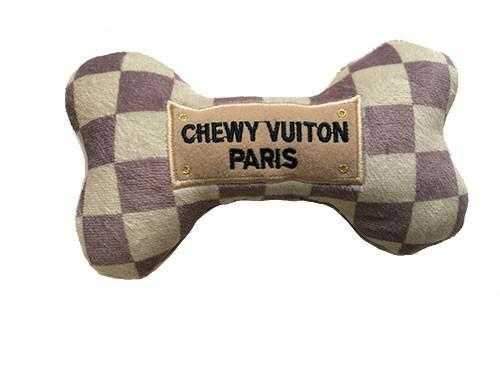 Chewy Vuiton Checker Bone Dog Toy