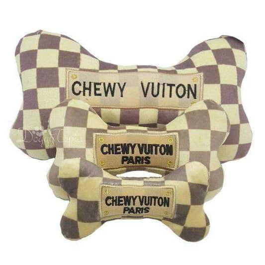 Chewy Vuiton Checker Bone Dog Toy